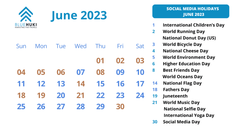 FREE June Content Calendar Ideas!