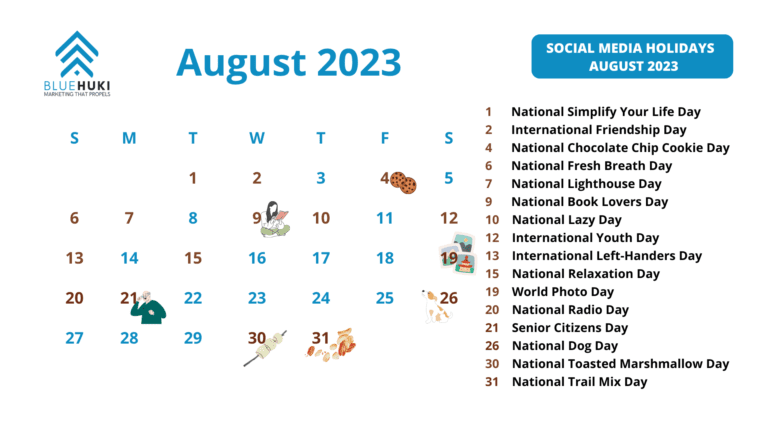 FREE August 2023 Social Media Content Calendar Ideas!