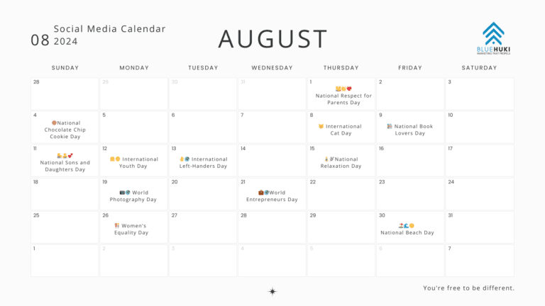 Power Up Your Presence: August 2024 Social Media Calendar
